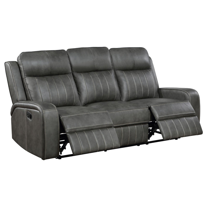 Raelynn 3-piece Upholstered Reclining Sofa Set Grey - detail 4