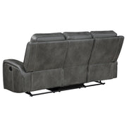 Raelynn 3-piece Upholstered Reclining Sofa Set Grey - detail 5