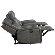 Raelynn 3-piece Upholstered Reclining Sofa Set Grey - detail 6
