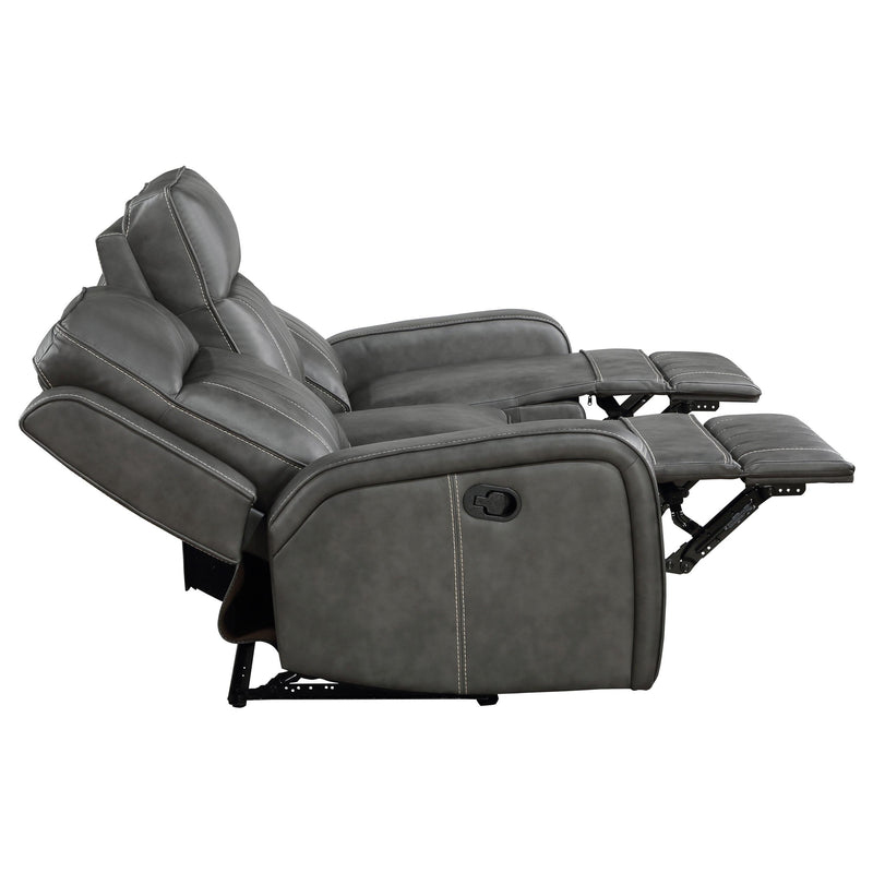 Raelynn 3-piece Upholstered Reclining Sofa Set Grey - detail 6