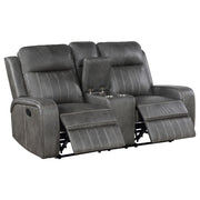 Raelynn 3-piece Upholstered Reclining Sofa Set Grey - detail 7