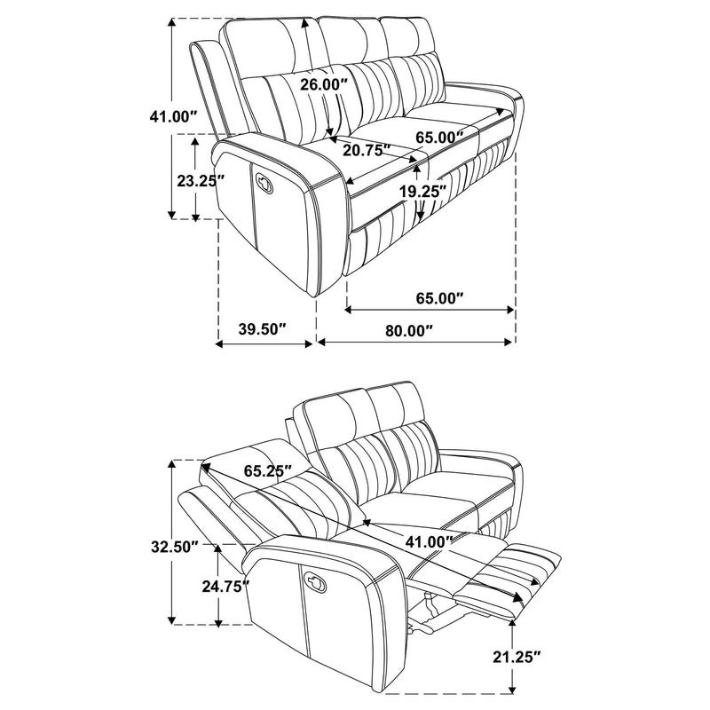 Raelynn Upholstered Track Arm Motion Sofa