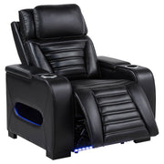Zuma Faux Leather Upholstered Dual Power LED Recliner Black - detail 4