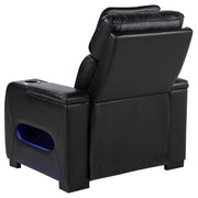 Zuma Faux Leather Upholstered Dual Power LED Recliner Black - detail 6