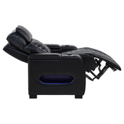 Zuma Faux Leather Upholstered Dual Power LED Recliner Black - detail 7