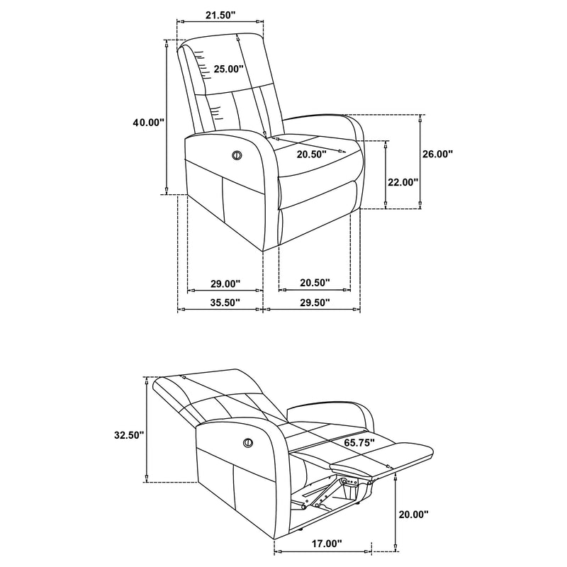 Grant Fabric Upholstered Power Recliner Chair