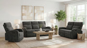Hamilton 3-piece Chenille Manual Reclining Sofa Set Charcoal Grey