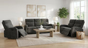 Hamilton 3-piece Chenille Manual Reclining Sofa Set Charcoal Grey - alternate view