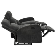 Hamilton 3-piece Chenille Manual Reclining Sofa Set Charcoal Grey - detail 7