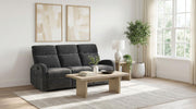 Hamilton Chenille Manual Reclining Sofa Charcoal Grey