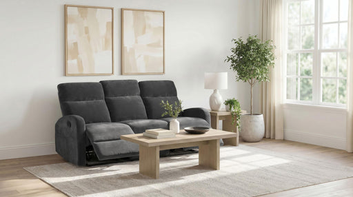Hamilton Chenille Manual Reclining Sofa Charcoal Grey - alternate view