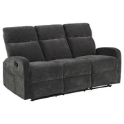 Hamilton Chenille Manual Reclining Sofa Charcoal Grey - detail 3
