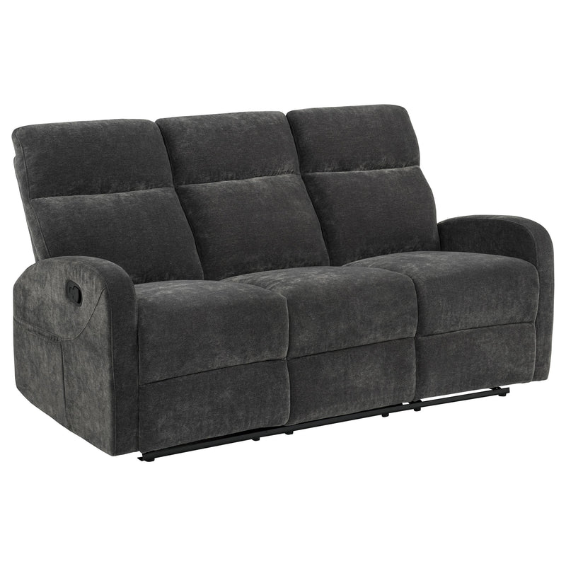 Hamilton Chenille Manual Reclining Sofa Charcoal Grey - detail 3