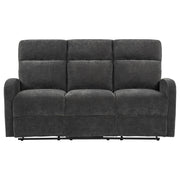 Hamilton Chenille Manual Reclining Sofa Charcoal Grey - detail 5