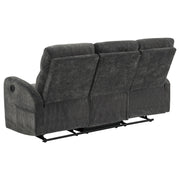 Hamilton Chenille Manual Reclining Sofa Charcoal Grey - detail 6