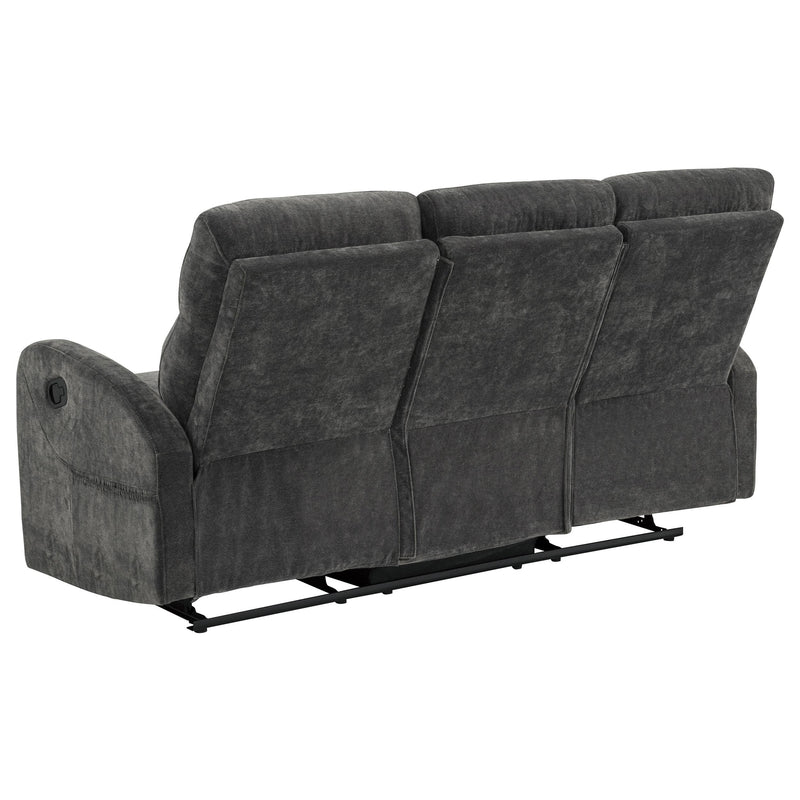 Hamilton Chenille Manual Reclining Sofa Charcoal Grey - detail 6