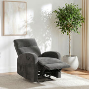Hamilton Chenille Manual Recliner Charcoal Grey - alternate view