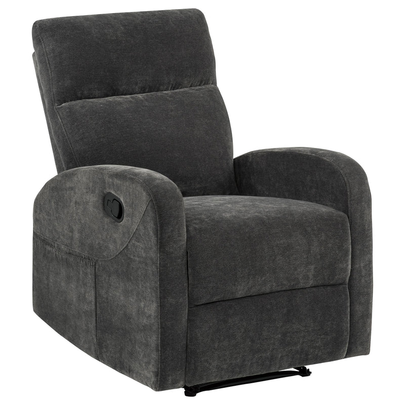 Hamilton Chenille Manual Recliner Charcoal Grey - detail 3