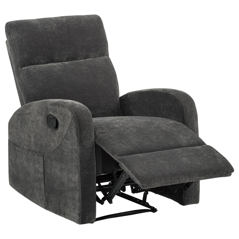 Hamilton Chenille Manual Recliner Charcoal Grey - detail 4