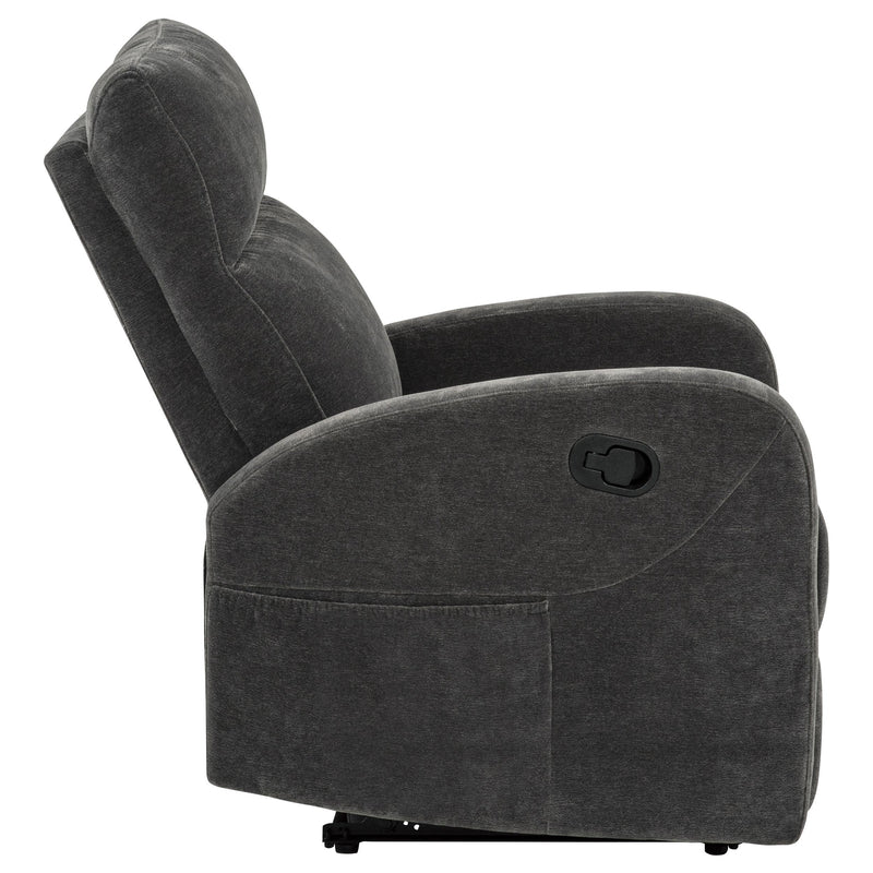 Hamilton Chenille Manual Recliner Charcoal Grey - detail 7