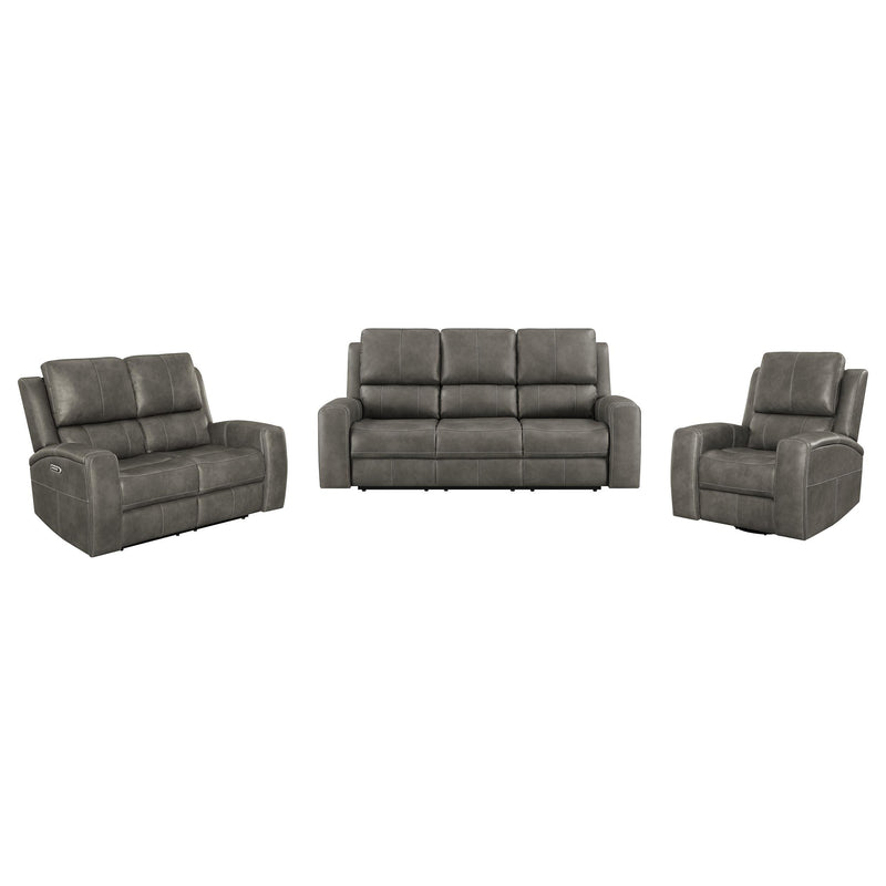 Brickston 3-piece Triple Power Reclining Sofa Set Charcoal - alternate view