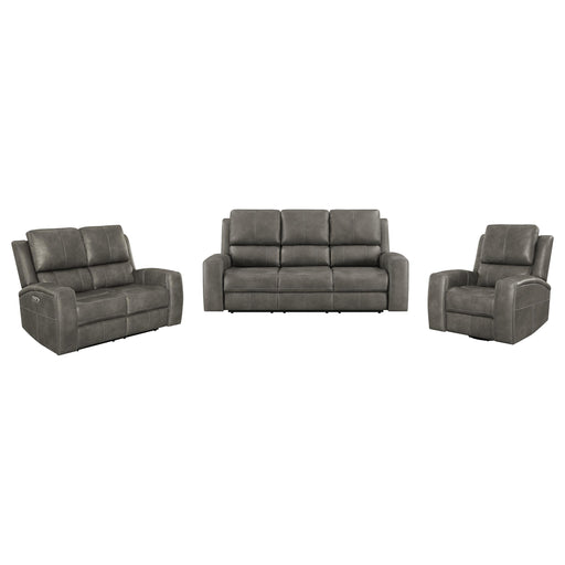 Brickston 3-piece Triple Power Reclining Sofa Set Charcoal - alternate view