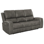 Brickston 3-piece Triple Power Reclining Sofa Set Charcoal - detail 3