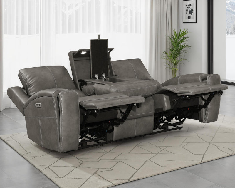 Brickston Triple Power Reclining Sofa Charcoal - alternate view