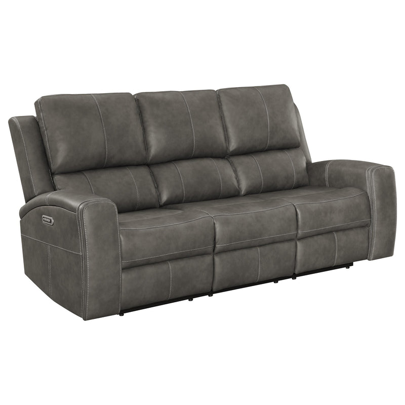 Brickston Triple Power Reclining Sofa Charcoal - detail 3