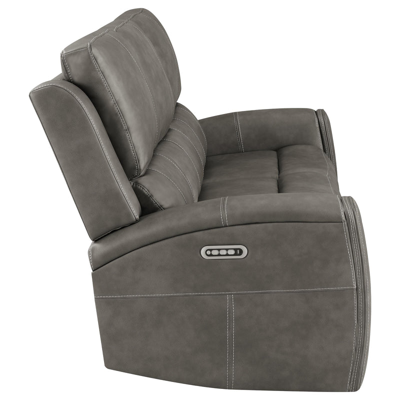 Brickston Triple Power Reclining Sofa Charcoal - detail 7