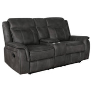 Lawrence 3-piece Upholstered Reclining Sofa Set Charcoal - detail 4