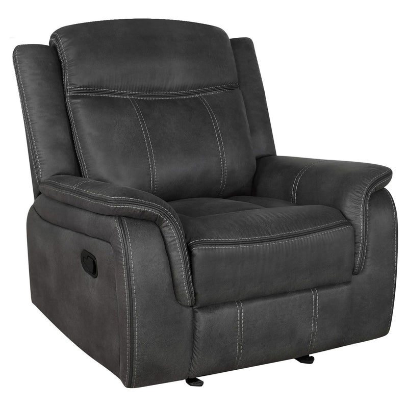 Lawrence 3-piece Upholstered Reclining Sofa Set Charcoal - detail 5
