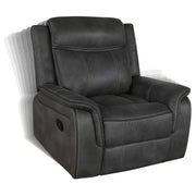 Lawrence 3-piece Upholstered Reclining Sofa Set Charcoal - detail 6