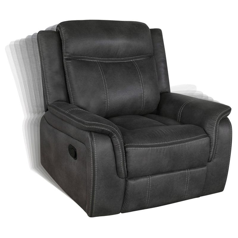 Lawrence 3-piece Upholstered Reclining Sofa Set Charcoal - detail 6