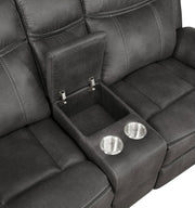 Lawrence 3-piece Upholstered Reclining Sofa Set Charcoal - detail 7