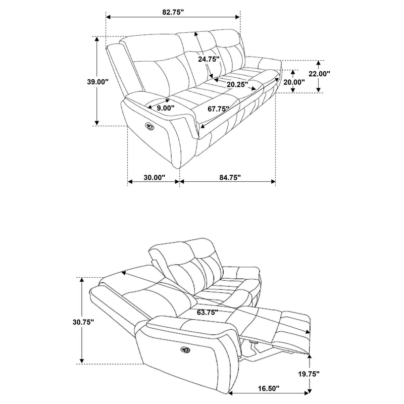 Lawrence 3-piece Upholstered Reclining Sofa Set