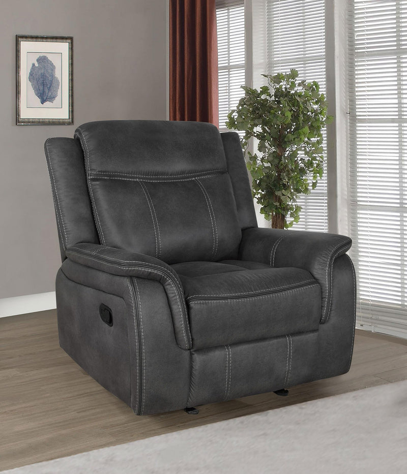 Lawrence Upholstered Padded Arm Glider Recliner