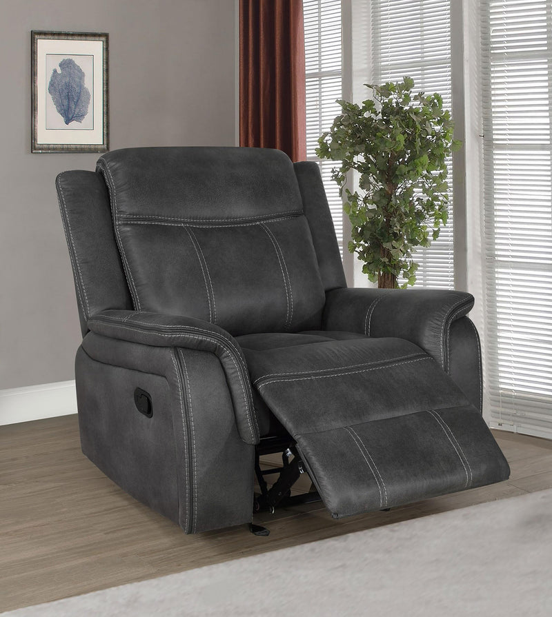 Lawrence Upholstered Padded Arm Glider Recliner
