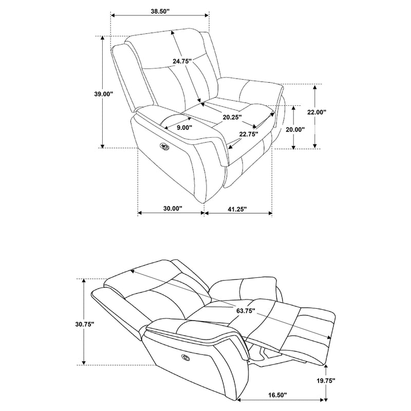 Lawrence Upholstered Padded Arm Glider Recliner