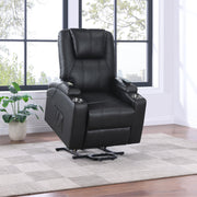 Armstrong Upholstered Power Lift Massage Recliner - Black