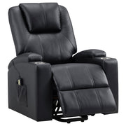 Armstrong Upholstered Power Lift Massage Recliner - Black
