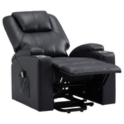 Armstrong Upholstered Power Lift Massage Recliner - Black