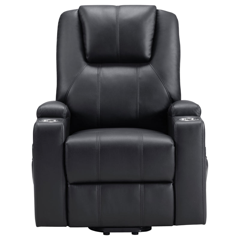 Armstrong Upholstered Power Lift Massage Recliner - Black