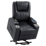 Armstrong Upholstered Power Lift Massage Recliner - Black