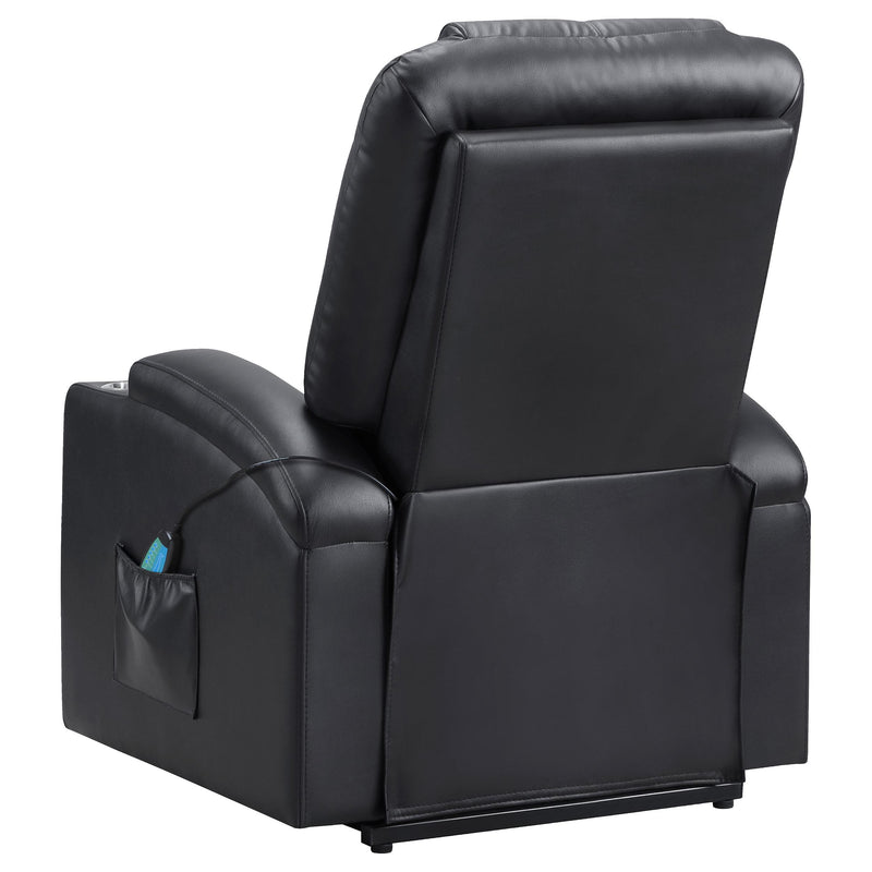 Armstrong Upholstered Power Lift Massage Recliner - Black