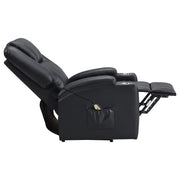 Armstrong Upholstered Power Lift Massage Recliner - Black