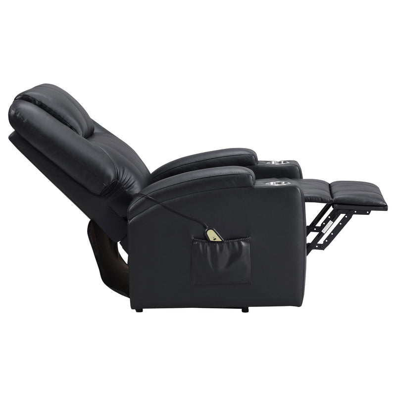 Armstrong Upholstered Power Lift Massage Recliner - Black