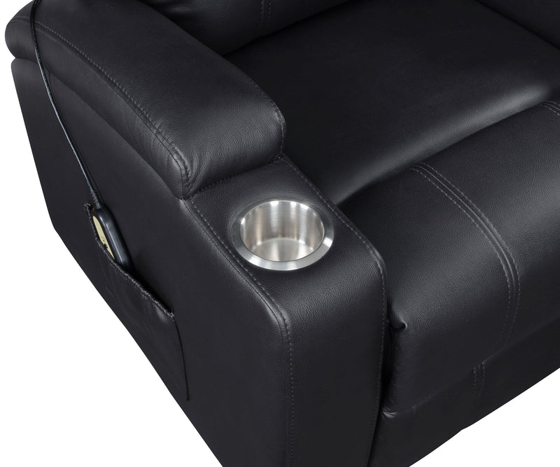 Armstrong Upholstered Power Lift Massage Recliner - Black