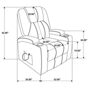 Armstrong Upholstered Power Lift Massage Recliner - Black