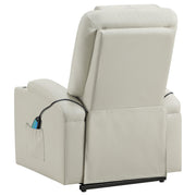 Armstrong Upholstered Power Lift Massage Recliner - Ivory